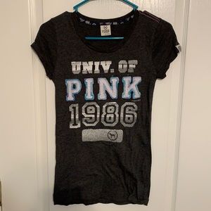 Lady’s Sleeveless Charcoal T by PINK size Small